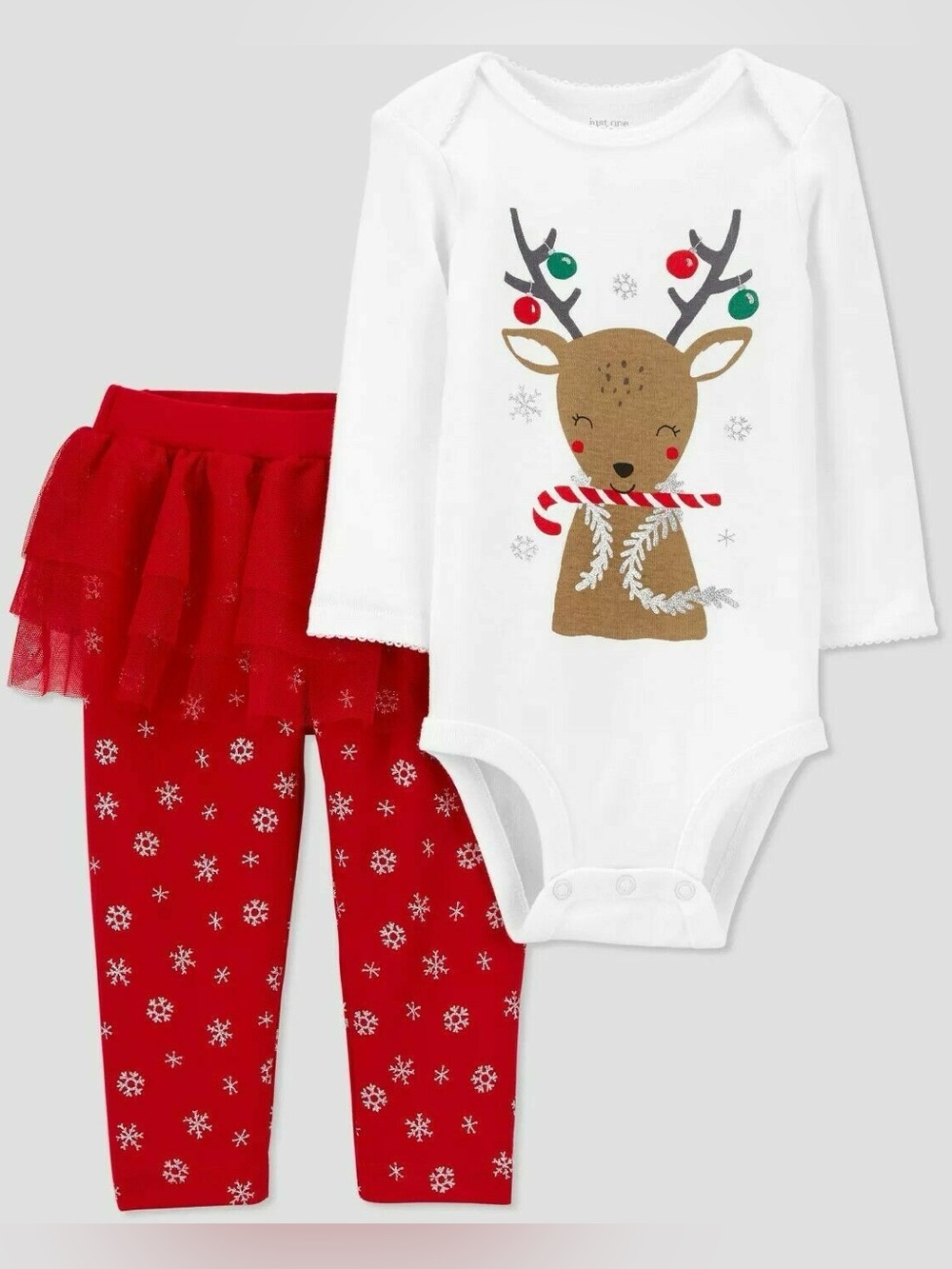 CARTER’S REINDEER 2 PC SET - RED/WHITE VARIOUS SIZES (NEW WITH TAGS) A11